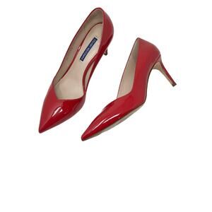 Stuart Weitzman Red Patent Leather Pointed Toe Stiletto Heels Size 8